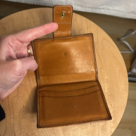 vintage Gucci wallet brown with leather late 70s, early 80s interlocking G